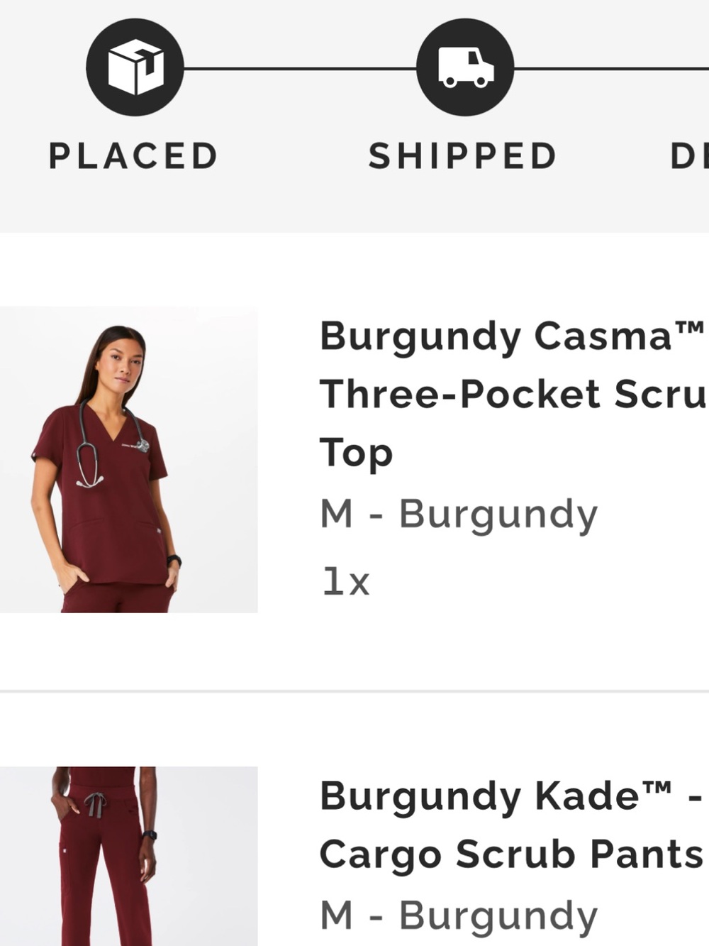 Figs Burgundy Casma™ Three-Pocket Scrub Top